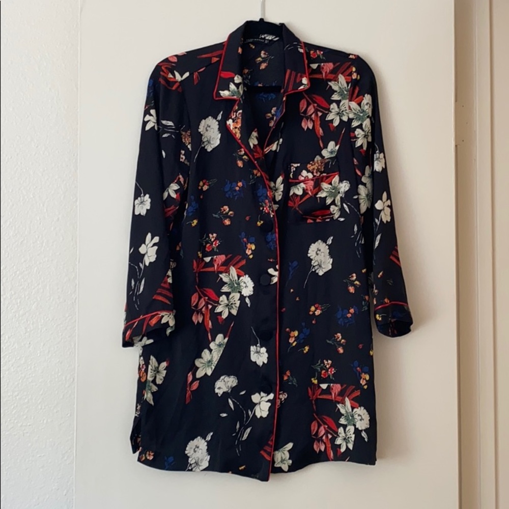 ZARA floral print long shirt